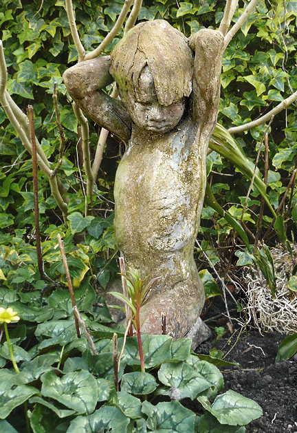 A sculpture of a boy by Caroline Mayow