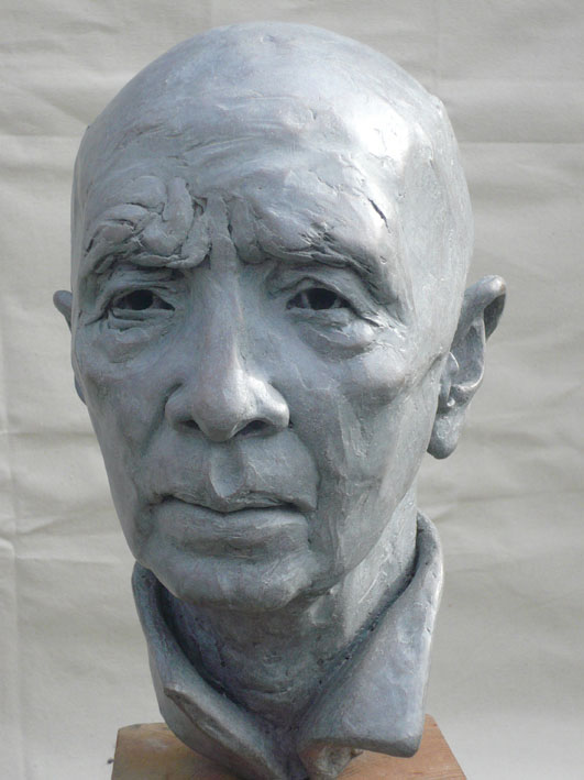 A sculpture of Peter Saunders by Caroline Mayow