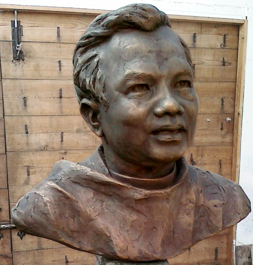 A sculpture of a Vietnamese priest by Caroline Mayow